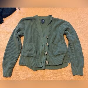 GAP Olive Button-Up Cardigan